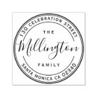 Classic Family Name Script Round Return Address