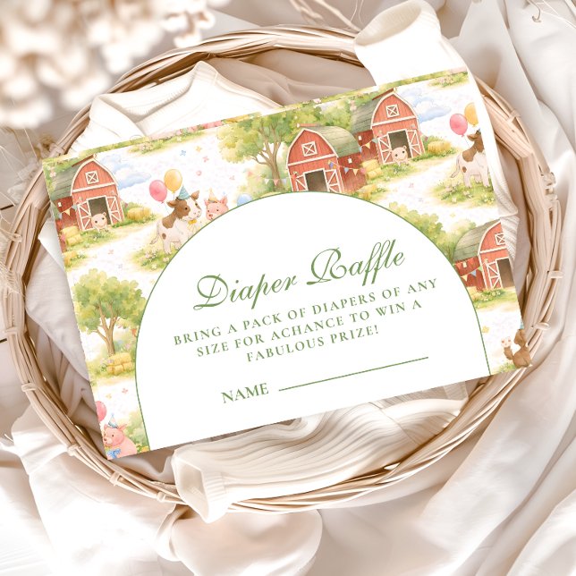 Classic Farm Animals Barnyard Diapper Raffle Enclosure Card (Creator Uploaded)