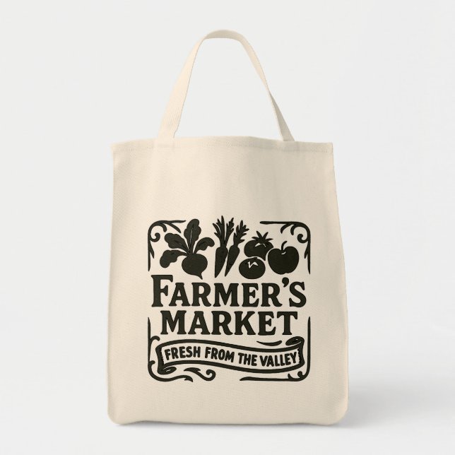 Classic Farmer’s Market - Fresh From the Valley Tote Bag (Front)