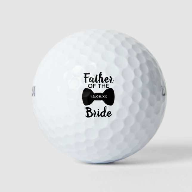 Classic Father of the Bride Bowtie Custom Golf Balls (Front)