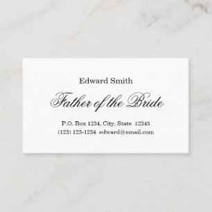 Classic Father of the Bride Business Cards