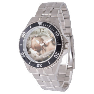Classic Father's Day Photo Personalized Message Watch