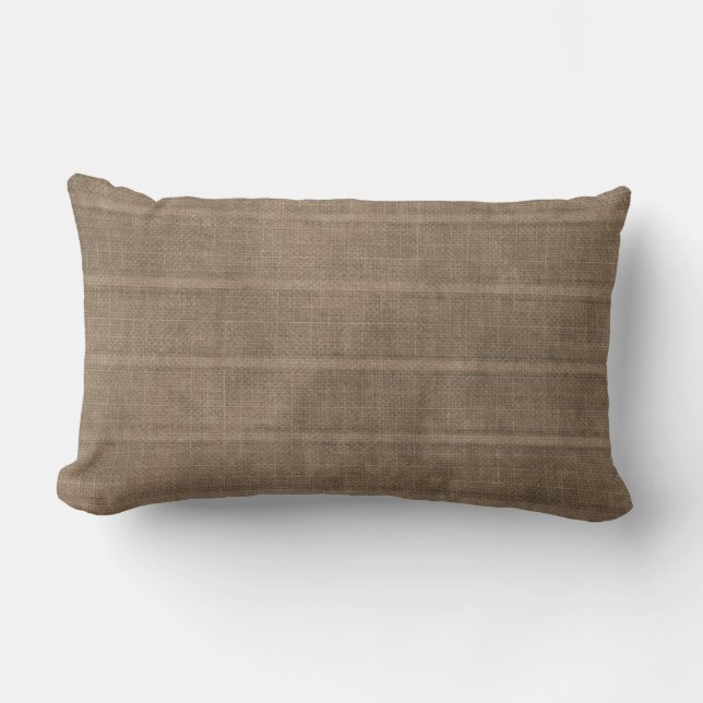 Classic Faux Linen Brown Throw Pillow (Front)