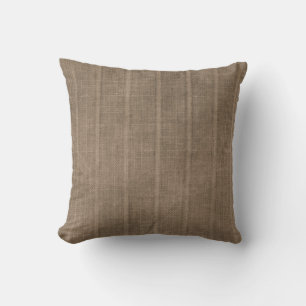 Classic Faux Linen Brown Throw Pillow