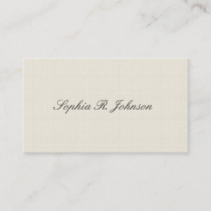 Classic Faux Linen Elegant Beige Business Card