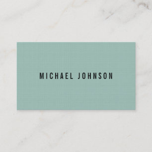 Classic Faux Linen Mint Business Card