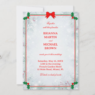 Classic Festive Frosted Holiday Elegance Invitation
