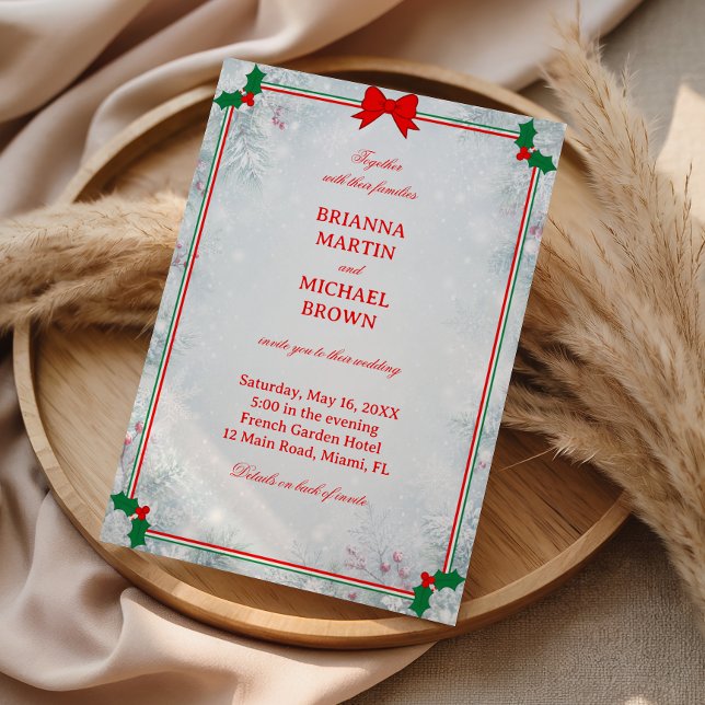 Classic Festive Frosted Holiday Elegance Invitation (Creator Uploaded)