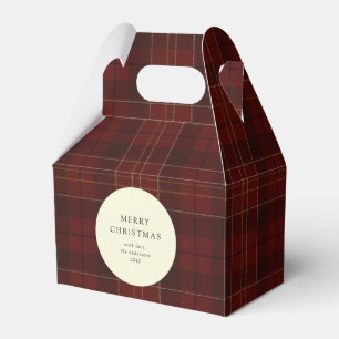 Classic Festive Red Plaid Christmas Cookie Favor Box