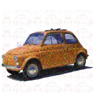 Classic Fiat 500  in blue T-Shirt