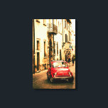 Classic Fiat 500 in Italy Canvas Print<br><div class="desc">A canvas featuring a classic red Fiat 500,  Cinquecento in Central Italy. A great retro vintage gift for anyone that loves that classic Italian design of the Fiat 500.</div>
