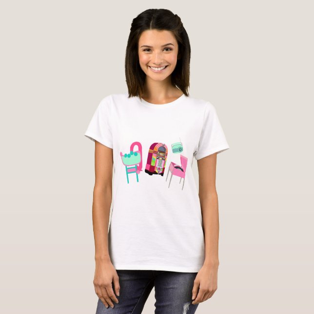 Classic Fifties Oldies Music Flashback Style T-Shirt (Front Full)