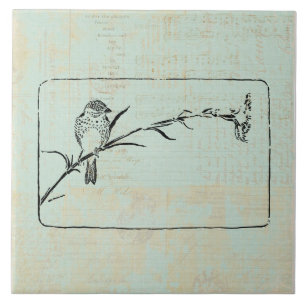Classic Finch Bird Vintage Art Tile