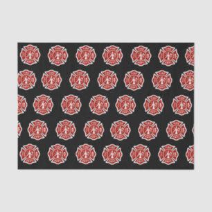 Classic Fire Fighter Symbol Pattern Black Tissue Paper