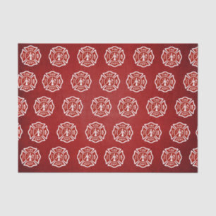 Classic Fire Fighter Symbol Pattern Red Tissue Paper