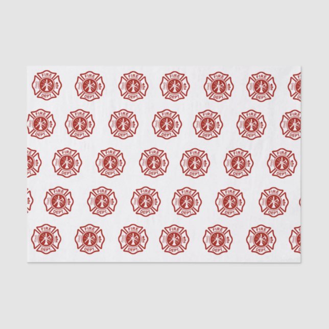 Classic Fire Fighter Symbol Pattern Tissue Paper (Front)