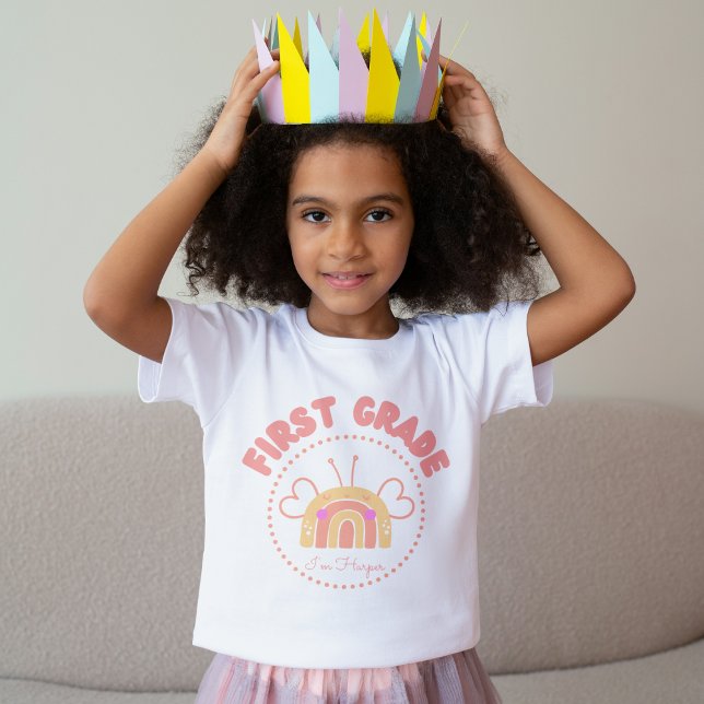 Classic First Grade Rainbow — Add Name T-Shirt (Creator Uploaded)