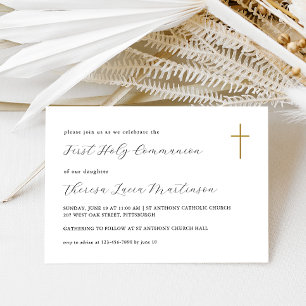 Classic First Holy Communion with Cross Invitation