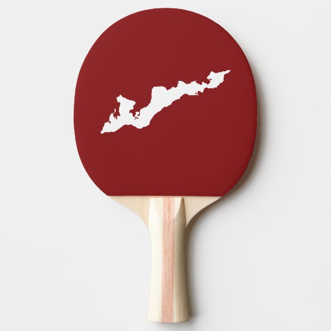 Classic Fishers Island Logo Paddle - White/Red (Front)