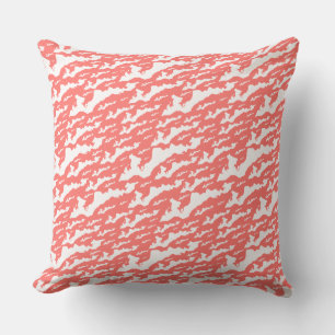 Classic Fishers Island Logo Pillow - White + Coral