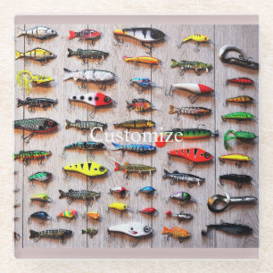 Classic Fishing Lures Thunder_Cove Glass Coaster
