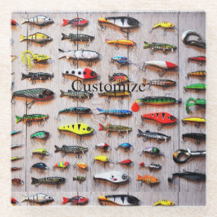 Classic Fishing Lures Thunder_Cove Glass Coaster