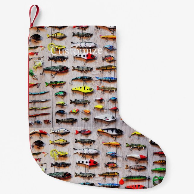 Classic Fishing Lures Thunder_Cove Small Christmas Stocking (Front)