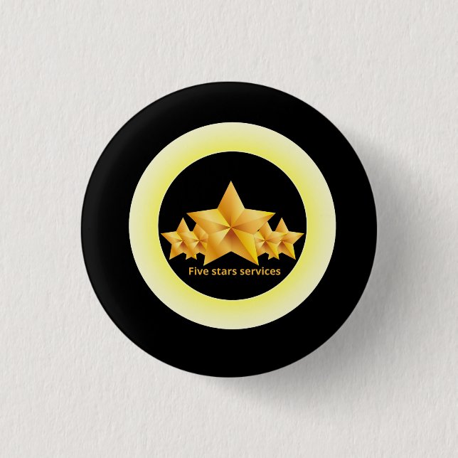 classic five star service  1 inch round button (Front)