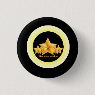 classic five star service  1 inch round button