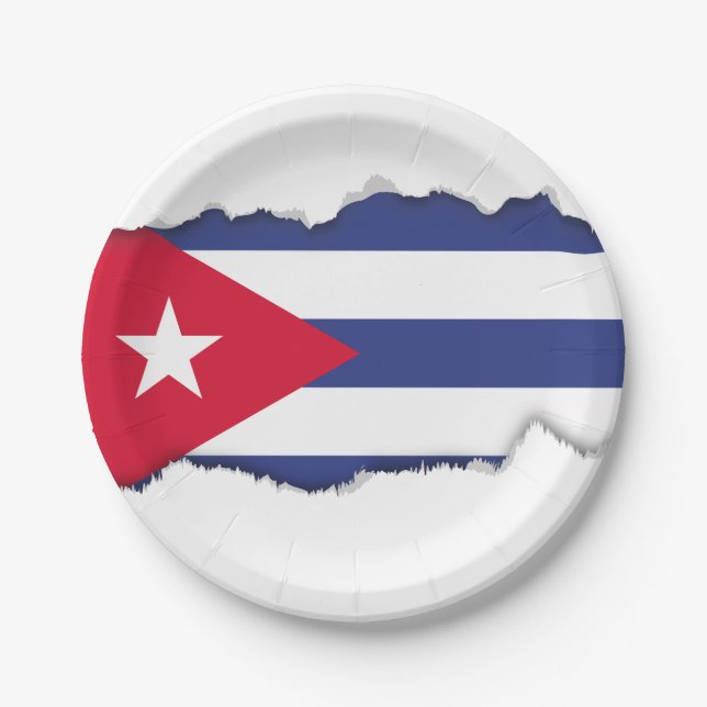 Classic Flag of Cuba Paper Plate (Front)