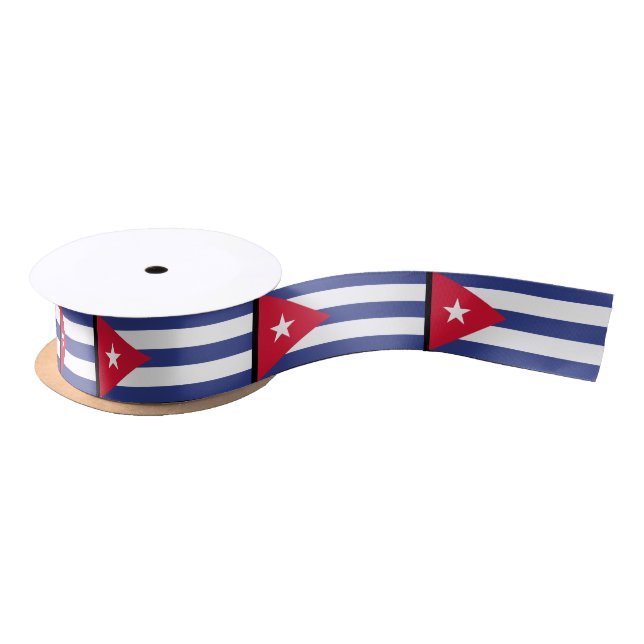 Classic Flag of Cuba Satin Ribbon (Spool)