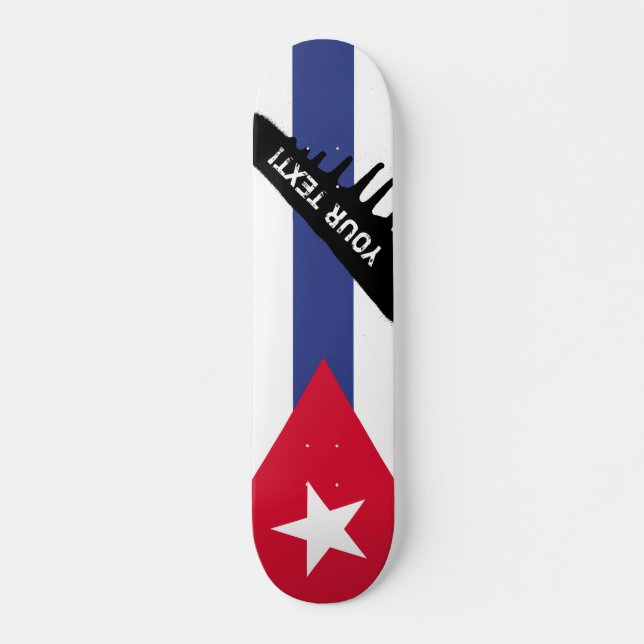 Classic Flag of Cuba Skateboard (Front)