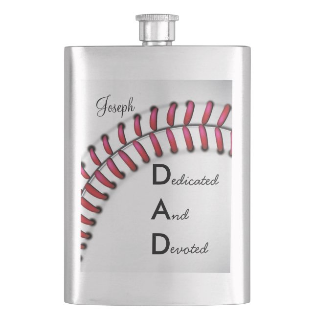 Classic Flask/DAD-Dedicated and Devoted Hip Flask (Front)