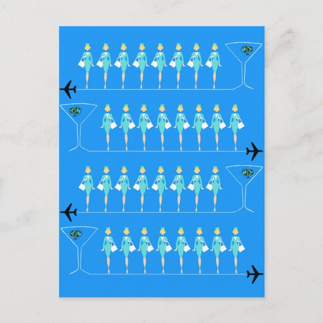 Classic Flight Attendant Postcard (Front)