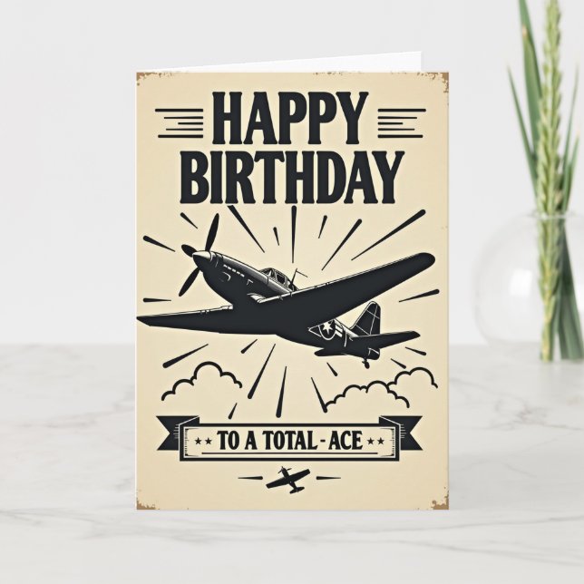 Classic Flight Birthday Card (Front)