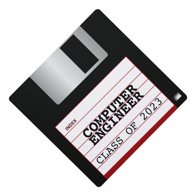 Classic Floppy Disc Personalized Tassel Topper (Front)