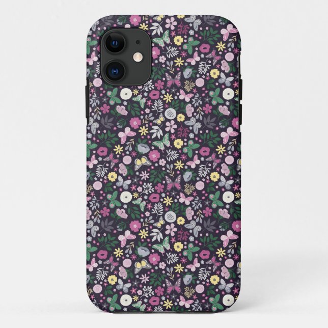 Classic Floral Calico Design Case-Mate iPhone Case (Back)
