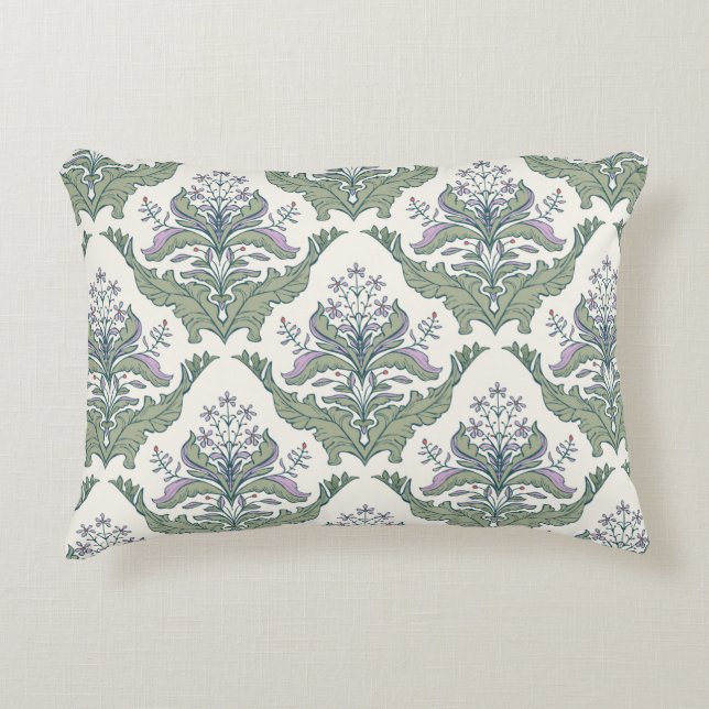 Classic floral damask seamless pattern accent pillow (Front)