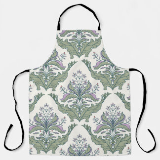Classic floral damask seamless pattern apron