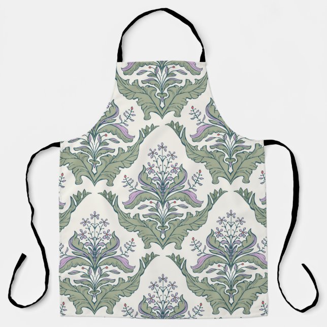 Classic floral damask seamless pattern apron (Front)