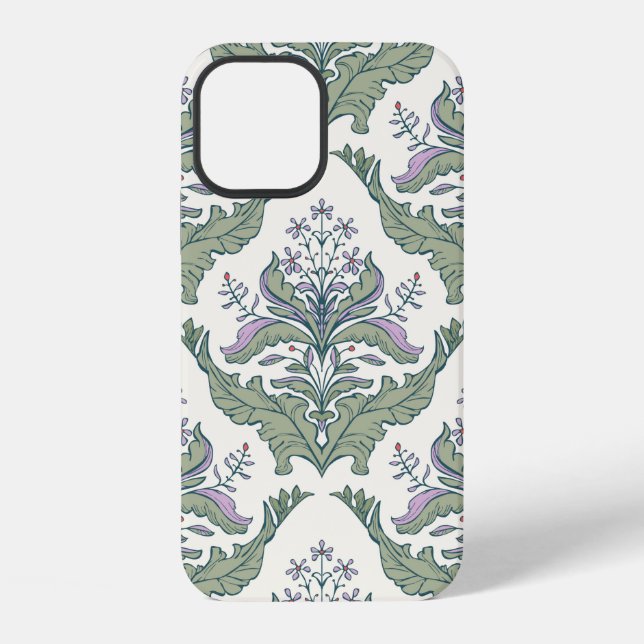 Classic floral damask seamless pattern iPhone case (Back)