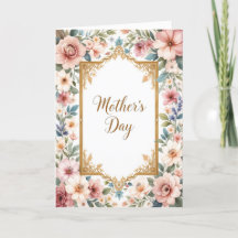 Classic Floral Frame Mothers Day Pastel Botanical