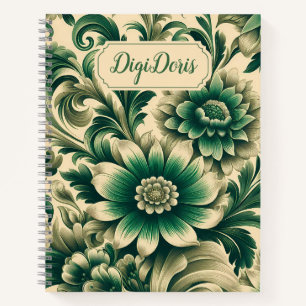 Classic Floral Hardcover Notebook with Custom Text
