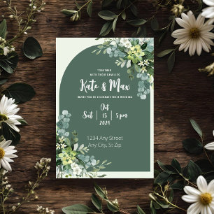 Classic Floral Mint Wedding Invitation