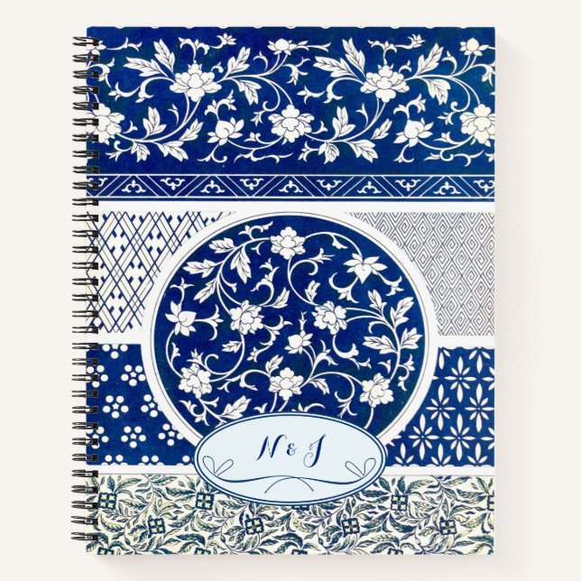 Classic Floral Ornament Print Notebook (Front)
