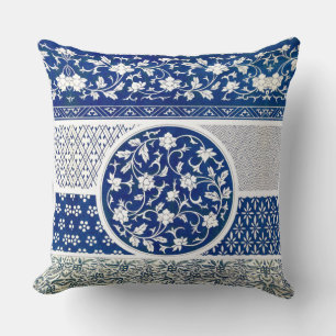 Classic Floral Ornament Print Throw Pillow