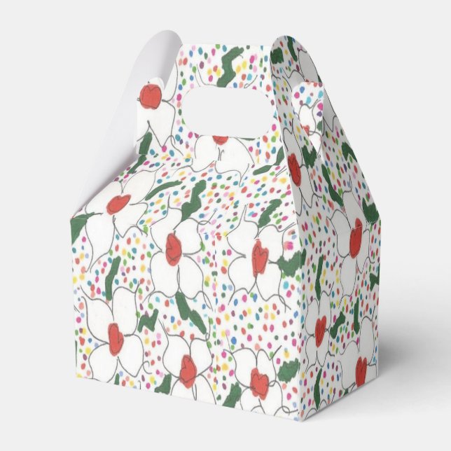 Classic Floral Pattern Favor Box (Back Side)