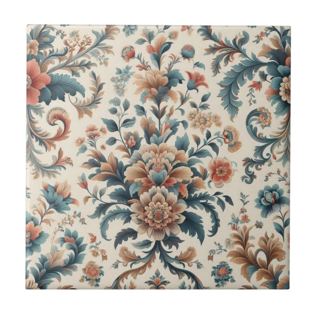 Classic Floral Print Tile (Front)