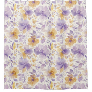 Classic Floral Purple Gold Blossoms