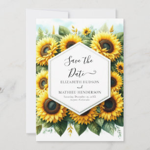 Classic Floral Sunflower Wedding Save The Date